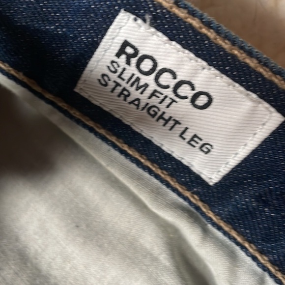 Express Rocco Slim Fit Straight Leg Jeans Denim Size 31 x 30 1/2 Distressed - Picture 5 of 9